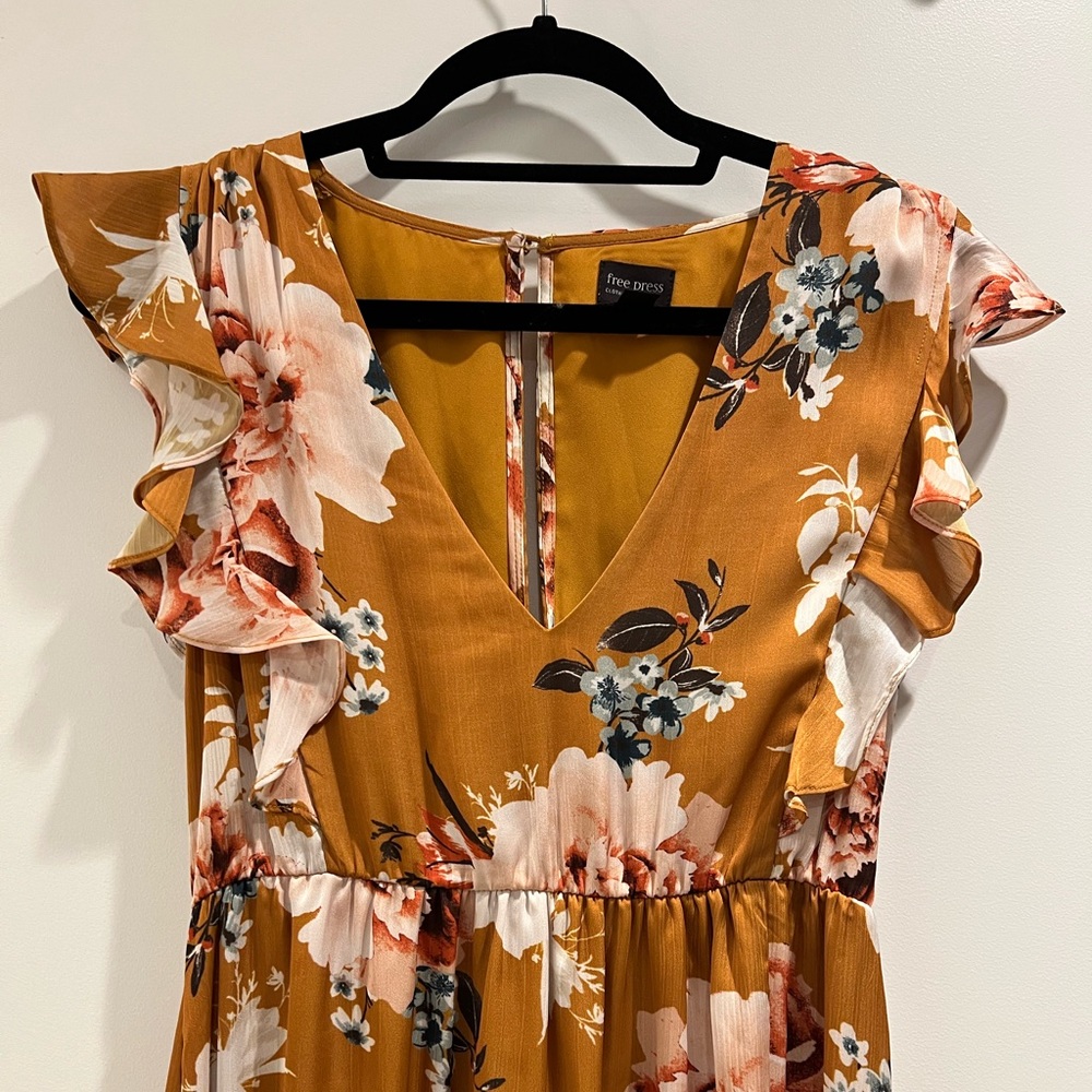 NWOT Free Press Autumn floral maxi dress sz XS